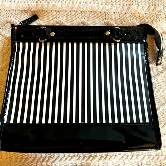 Lancome Medium Black & White Vinyl Makeup Bag - Picture 1 of 14